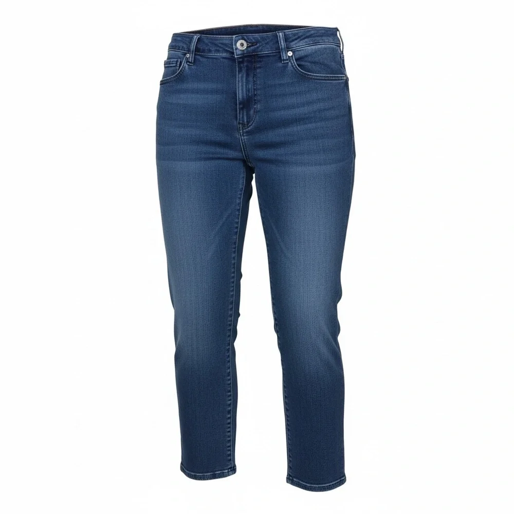 J. JILL Slim Boyfriend Straight Leg Jeans Dark Blue Wash Size 16 - Picture 1 of 5